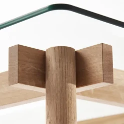 A2 Dining Tables*Corners dining table, Oak stained. glass Black