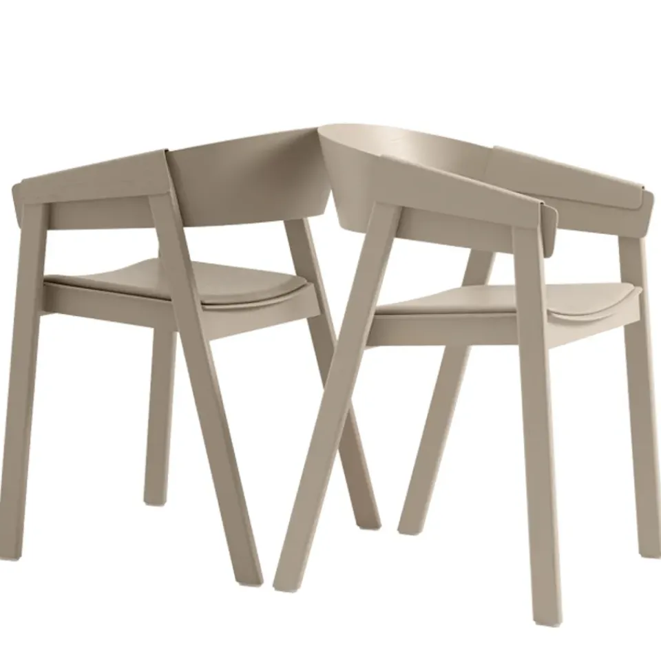Muuto Chairs*Cover chair upholstered seat, Refine leather cognac-Oak Brown