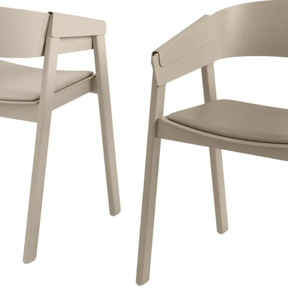 Muuto Chairs*Cover chair upholstered seat, Refine leather cognac-Oak Brown
