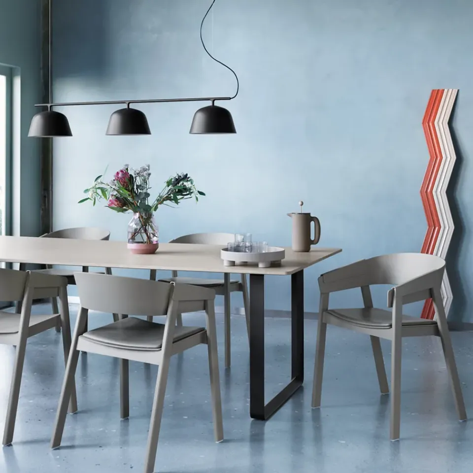 Muuto Chairs*Cover chair upholstered seat, Refine leather cognac-Oak Brown