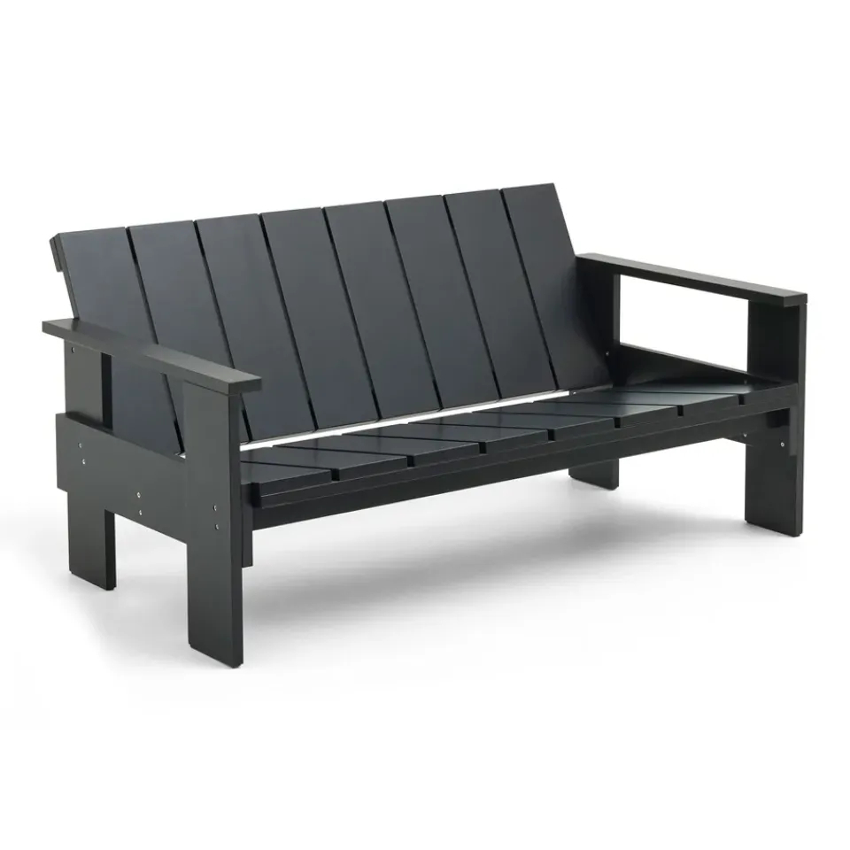 HAY Garden Sofas & Garden Benches|Balcony Furniture*Crate Lounge sofa lacquered pine, Black