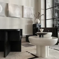 101 Copenhagen Side Tables*Crown side table tall Ø45 cm, Bone White