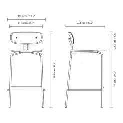 Umage Bar Stools*Curious bar stool 75 cm, Oak-brass Gold-coloured