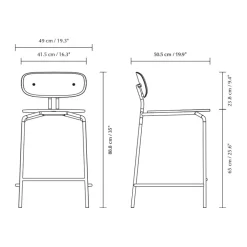 Umage Bar Stools*Curious barstool 65 cm, Oak-black BeigeBlack