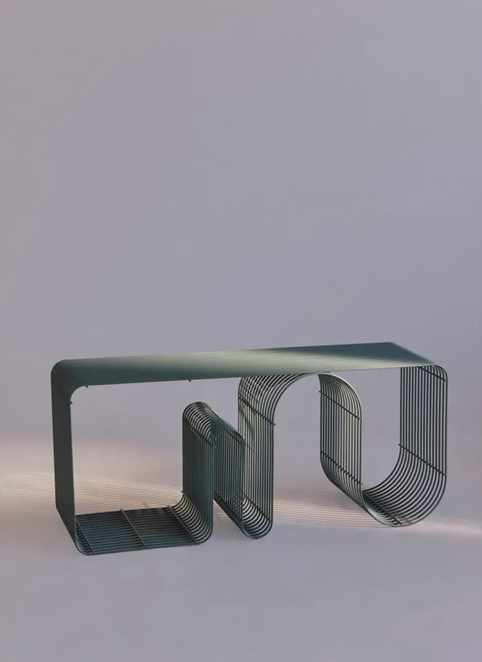 AYTM Benches*Curva seating bench 100 cm, Dusty Blue