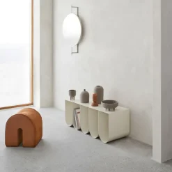 Kristina Dam Studio Sitting Poufs*Curved pouf, Leather light Brown