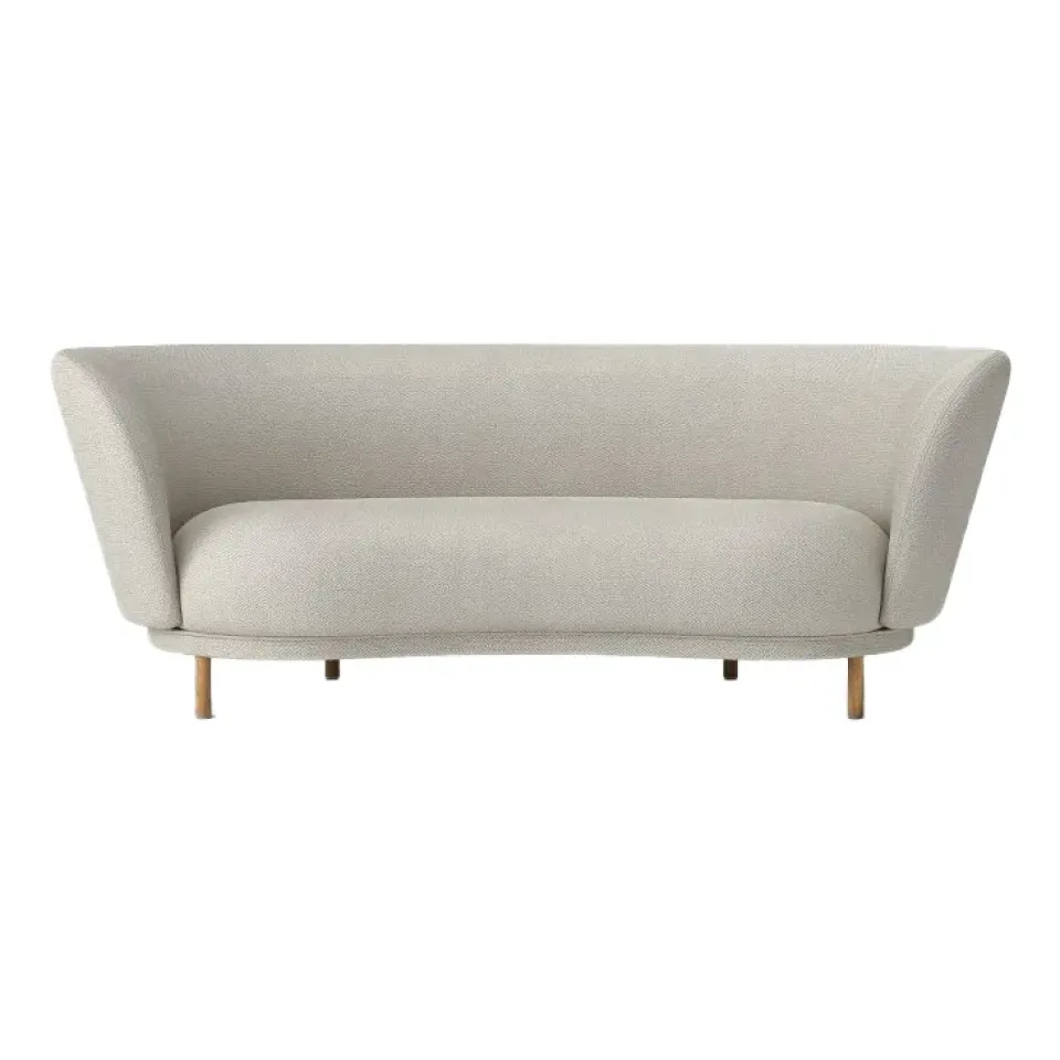 Massproductions Sofas*Dandy 2-seater sofa, Oak-Sacho sapphire 007 Grey
