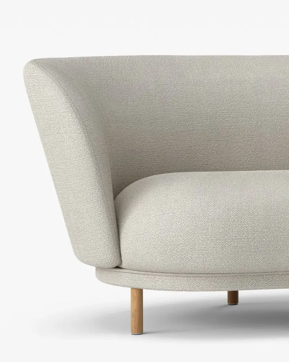 Massproductions Sofas*Dandy 2-seater sofa, Oak-Sacho sapphire 007 Grey