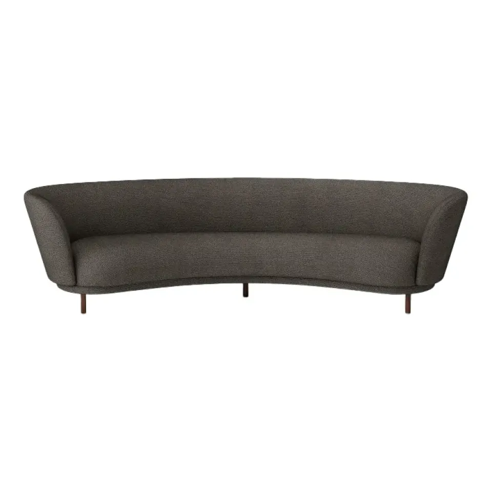 Massproductions Sofas*Dandy 4-seater sofa, Walnut-Sacho sapphire 001 Brown