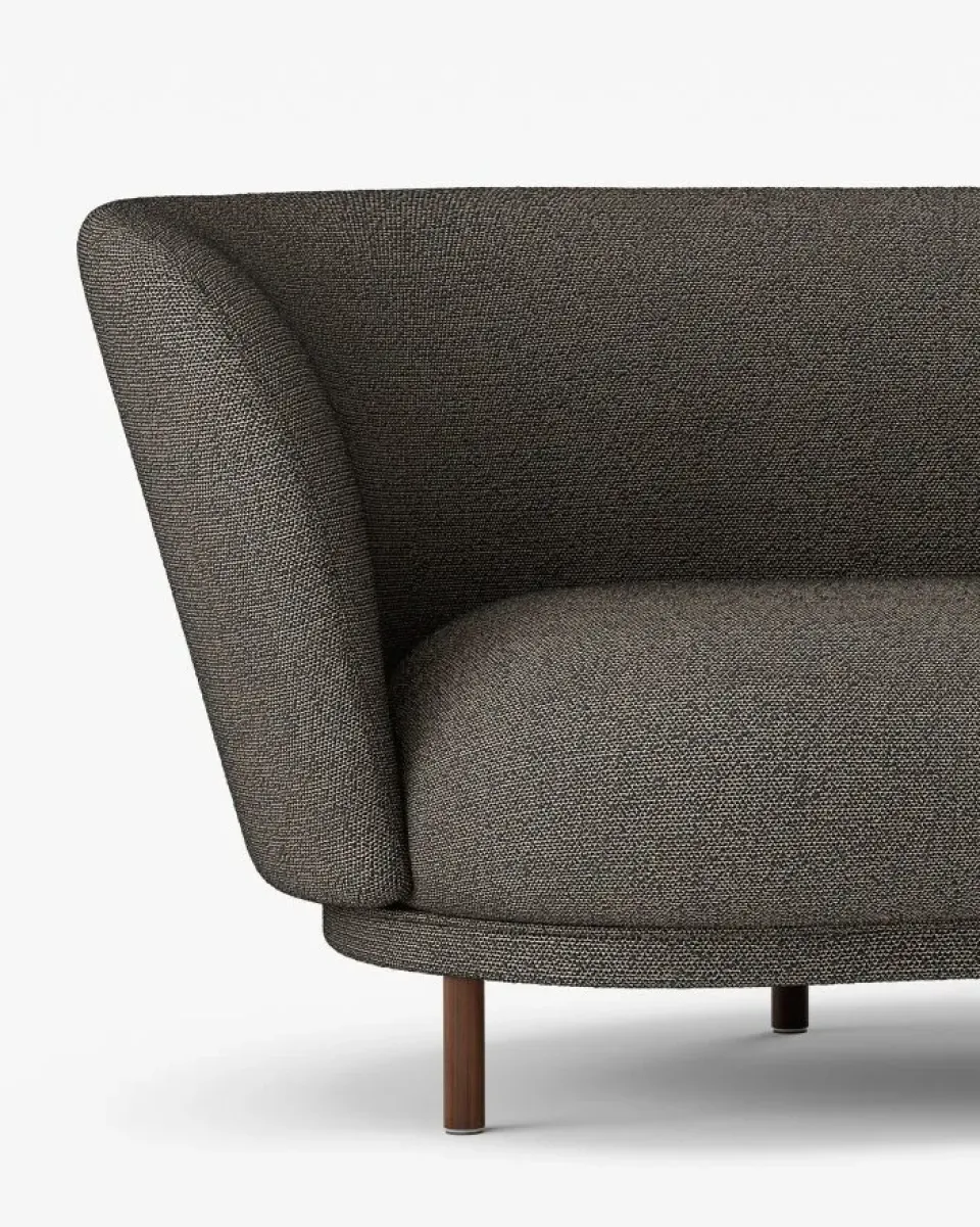Massproductions Sofas*Dandy 4-seater sofa, Walnut-Sacho sapphire 001 Brown