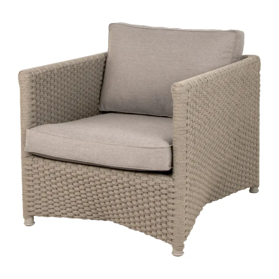 Cane-line Seating|Outdoor Lounge Furniture*Diamond lounge armchair soft rope, Natté taupe Beige