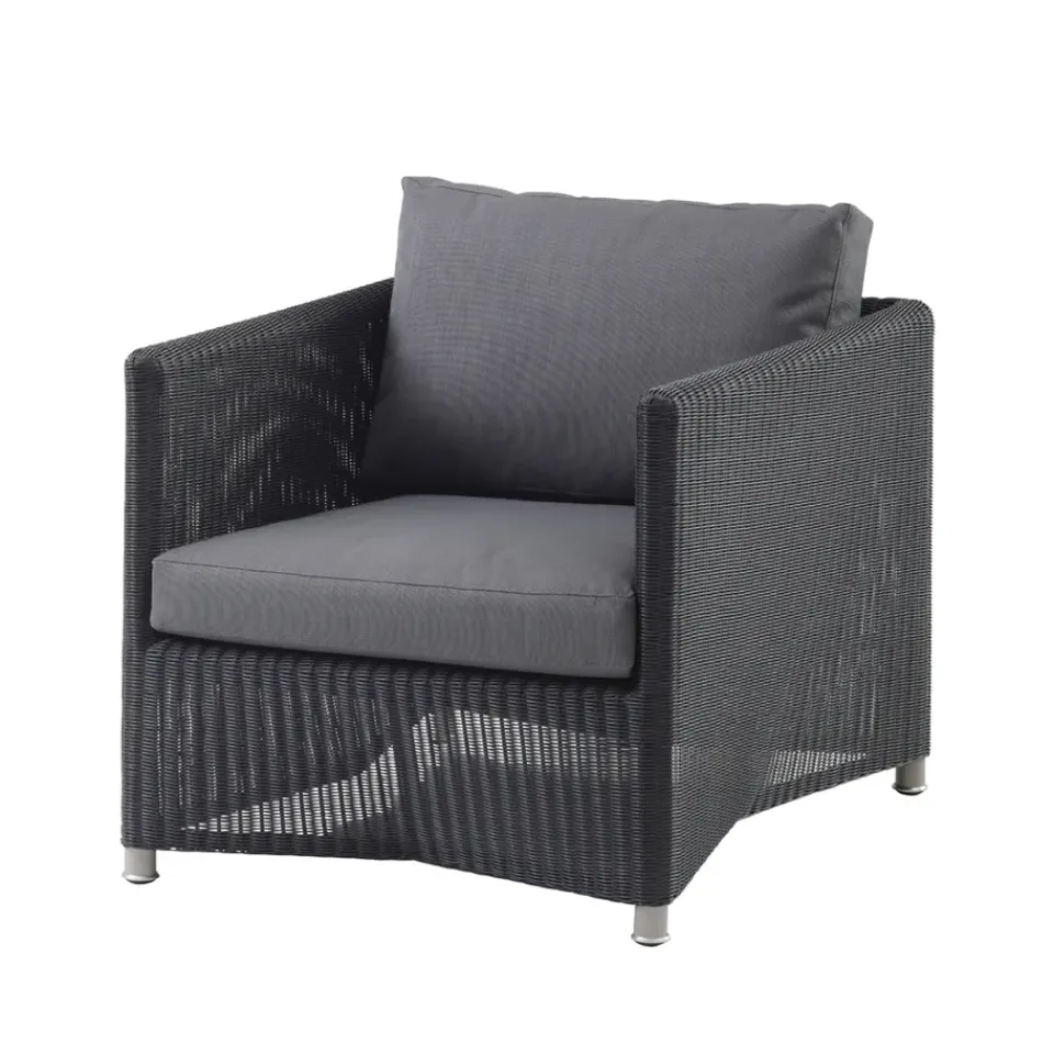 Cane-line Seating|Outdoor Lounge Furniture*Diamond lounge chair weave, Natté graphite Grey