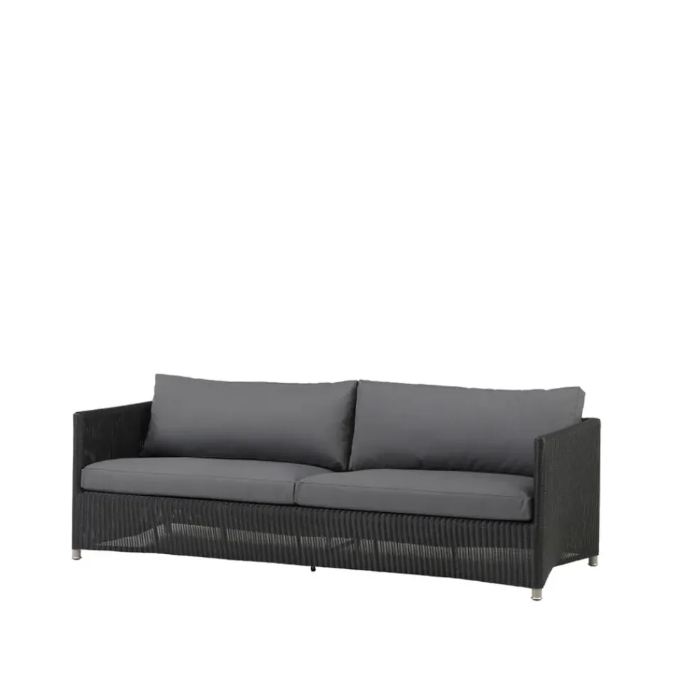 Cane-line Garden Sofas & Garden Benches|Balcony Furniture*Diamond sofa 3-seater weave, Natté graphite Grey