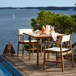 Skargaarden Seating*Djurö armchair, Batyline , teak White