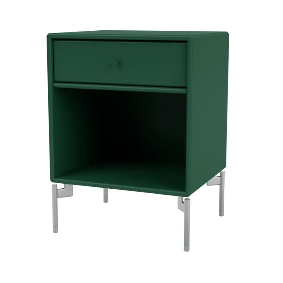 Montana Bedside Tables*Dream bedside table, Pine 136, chrome legs Green