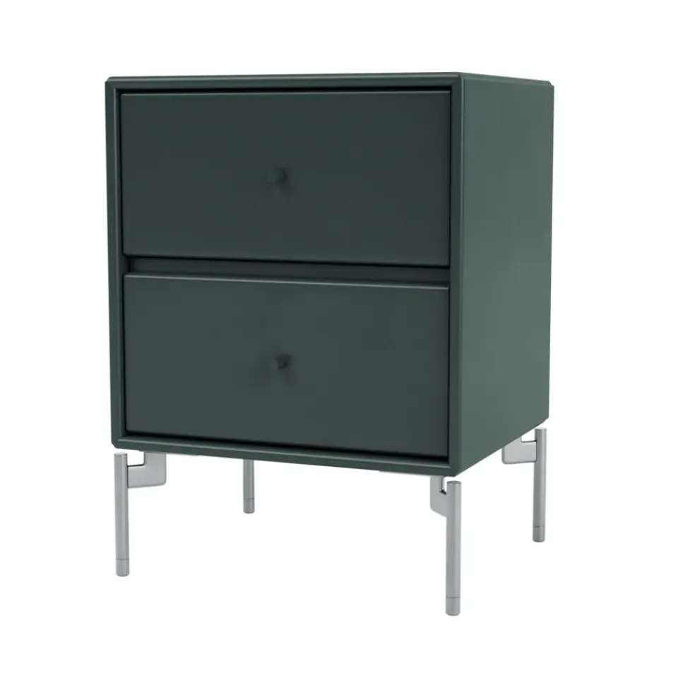 Montana Bedside Tables*Drift bedside table, Black jade 163, chrome legs cm Green