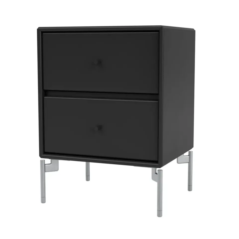 Montana Bedside Tables*Drift bedside table, 05, chrome legs cm Black