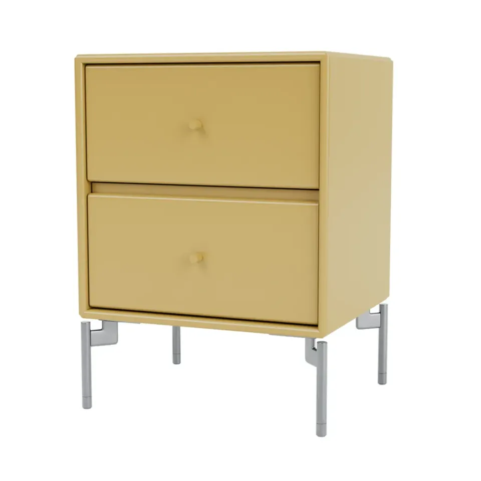 Montana Bedside Tables*Drift bedside table, Cumin 157, chrome legs cm Yellow