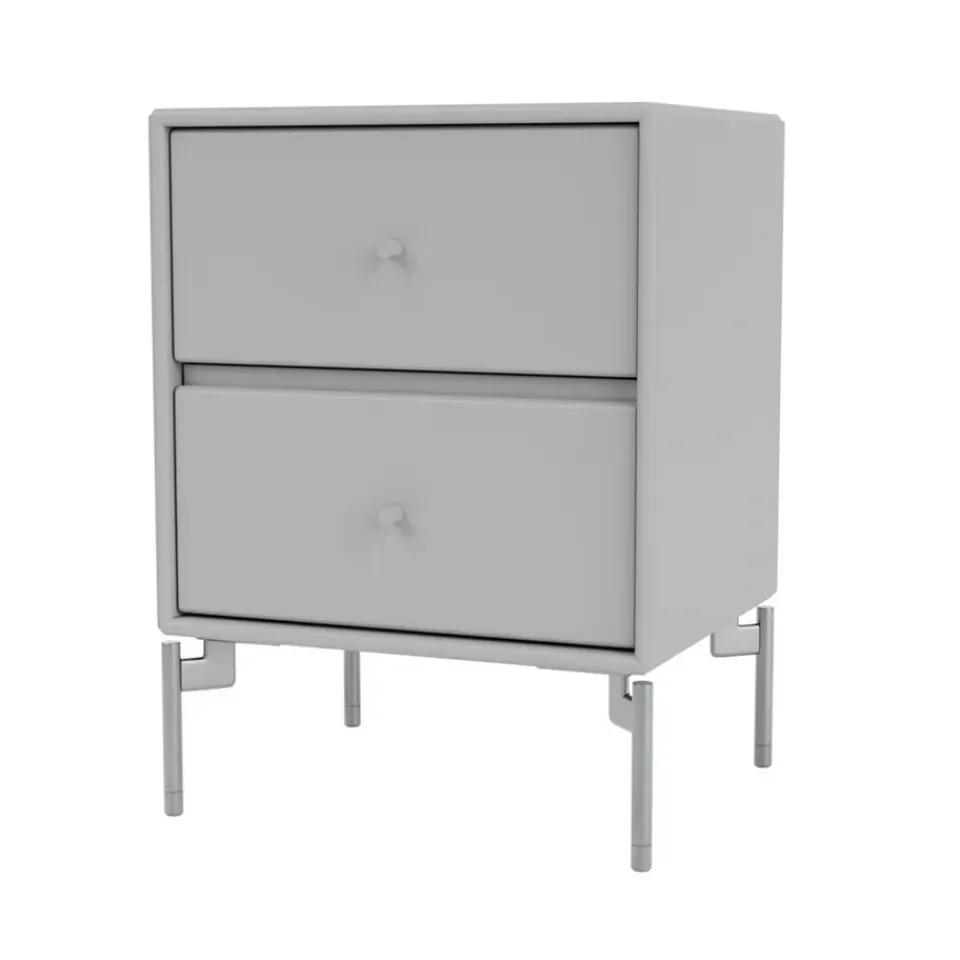 Montana Bedside Tables*Drift bedside table, Fjord 02, chrome legs cm Grey