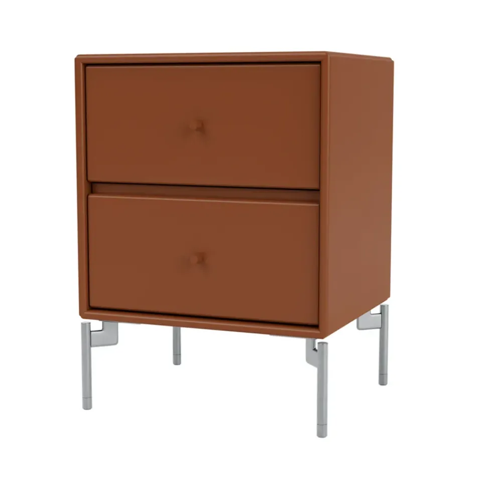 Montana Bedside Tables*Drift bedside table, Hazelnut 146, chrome legs cm Brown