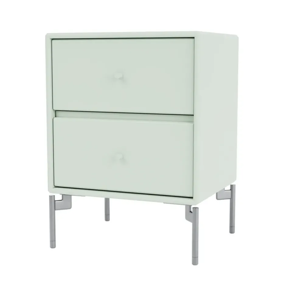 Montana Bedside Tables*Drift bedside table, Mist 161, chrome legs cm Green