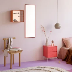 Montana Bedside Tables*Drift bedside table, Rhubarb 151, chrome legs cm Pink