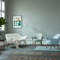Warm Nordic Sofas*Dwell sofa, 2-seat fabric hero 511 blush. leg in smoked oak Pink