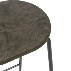 Mater Bar Stools*Earth bar stool, Coffee. h.74. black steel stand Brown