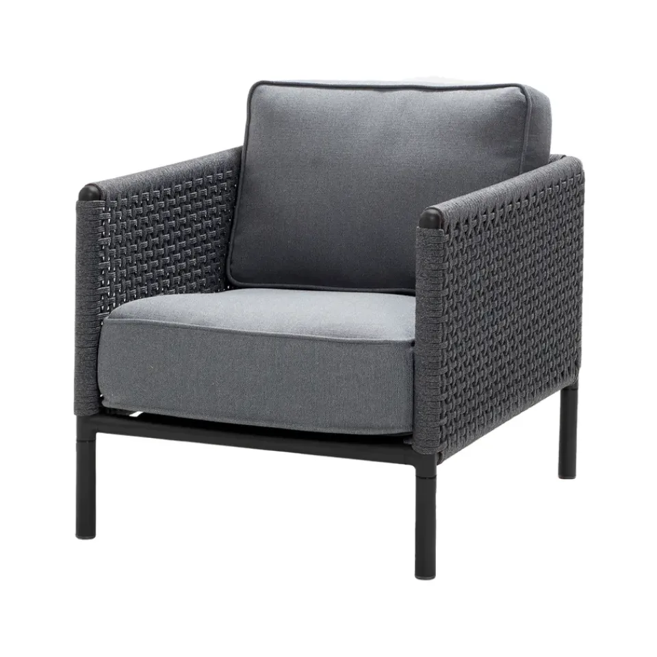 Cane-line Seating|Outdoor Lounge Furniture*Encore lounge armhair, airtouch lava /dark , incl. cushions Grey