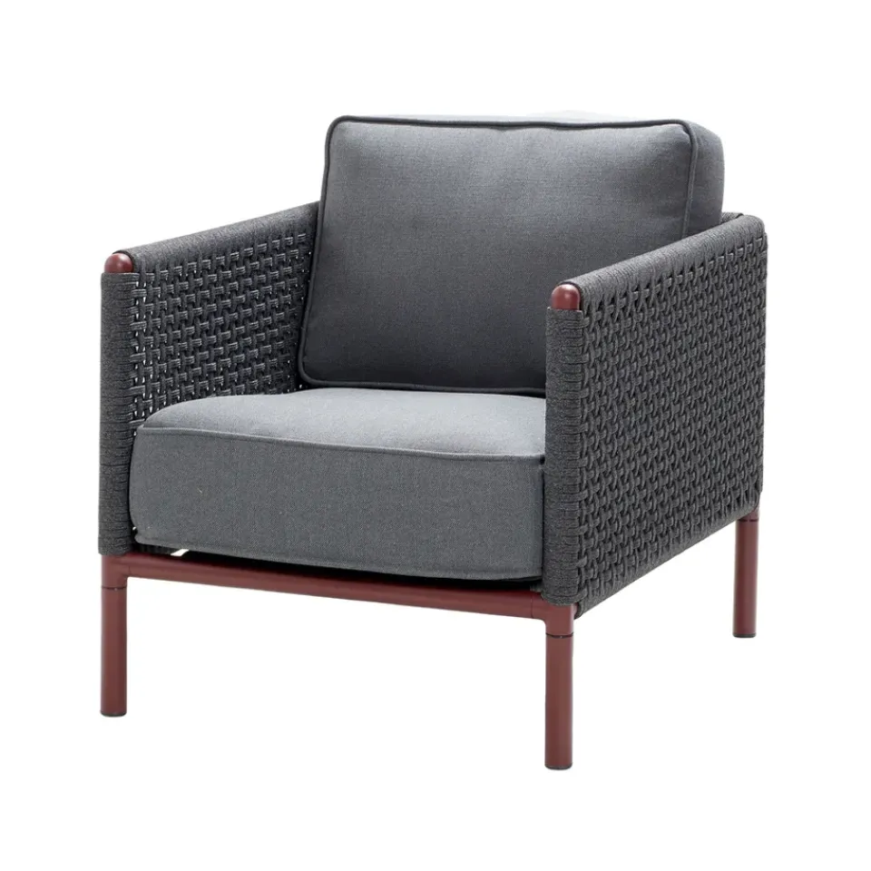 Cane-line Seating|Outdoor Lounge Furniture*Encore lounge armhair, airtouch bordeaux/dark grey, incl. cushions Purple