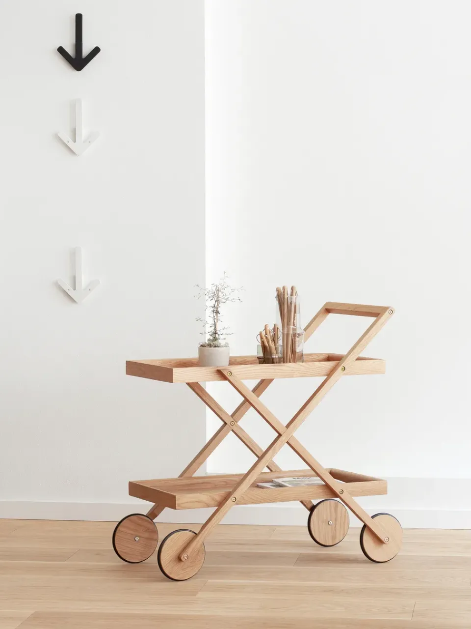 Design House Stockholm Serving Trolleys*Exit serving trolley, Oak Brown