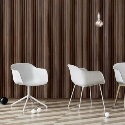 Muuto Office Chairs*Fiber armchair office chair swivel base with return, , base White