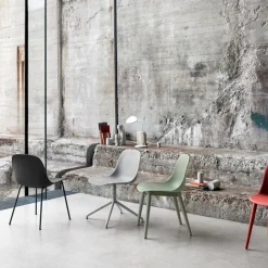 Muuto Chairs*Fiber chair steel sled base plastic seat, -anthracite Black