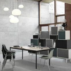 Muuto Chairs*Fiber chair steel sled base plastic seat, -anthracite Black