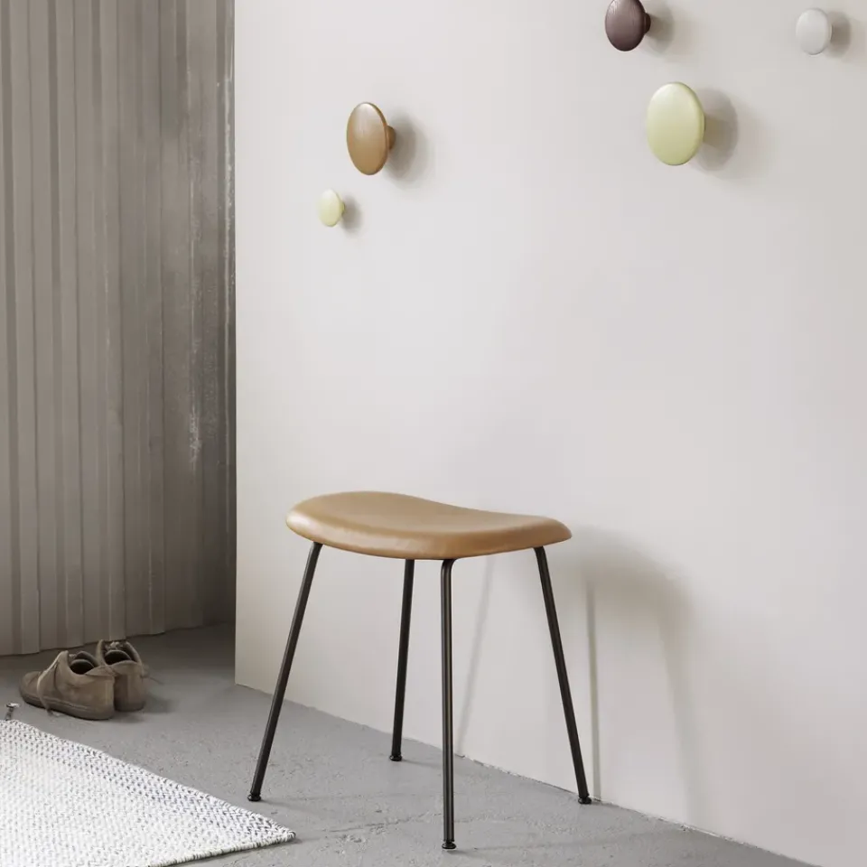 Muuto Stools*Fiber stool, Dusty , dark brown stained legs wooden legs Green