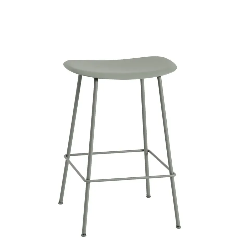 Muuto Bar Stools*Fiber Tube bar chair 65 cm, dusty Green