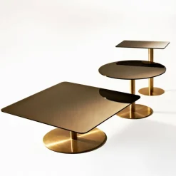 Tom Dixon Coffee Tables*Flash coffee table Ø60 cm, Copper-brass stand Gold-coloured