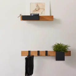 Gejst Shelves & Shelving Systems*Flex Rail magnetic rail 40 cm, Oak- Black