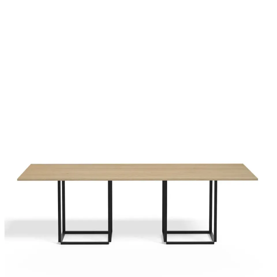 New Works Dining Tables*Florence rectangular dining table, Natural oak. black stand Beige