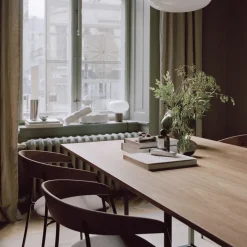 New Works Dining Tables*Florence rectangular dining table, ash. stand Black