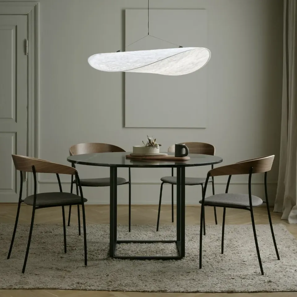 New Works Dining Tables*Florence round dining table, ruivina marble. ø120 cm. black stand Grey
