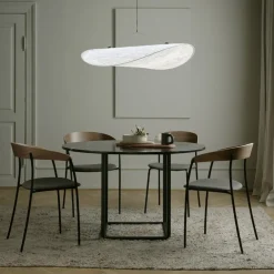 New Works Dining Tables*Florence round dining table, Walnut. ø120 cm. black stand Brown