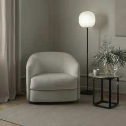 New Works Side Tables*Florence side table, Gris du marais marble. ø50 cm. black stand Grey