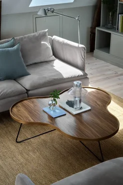 Swedese Coffee Tables*Flower mono table Special Edition 107x114 cm, H39 cm-lacquered walnut-black lacquered steel Brown