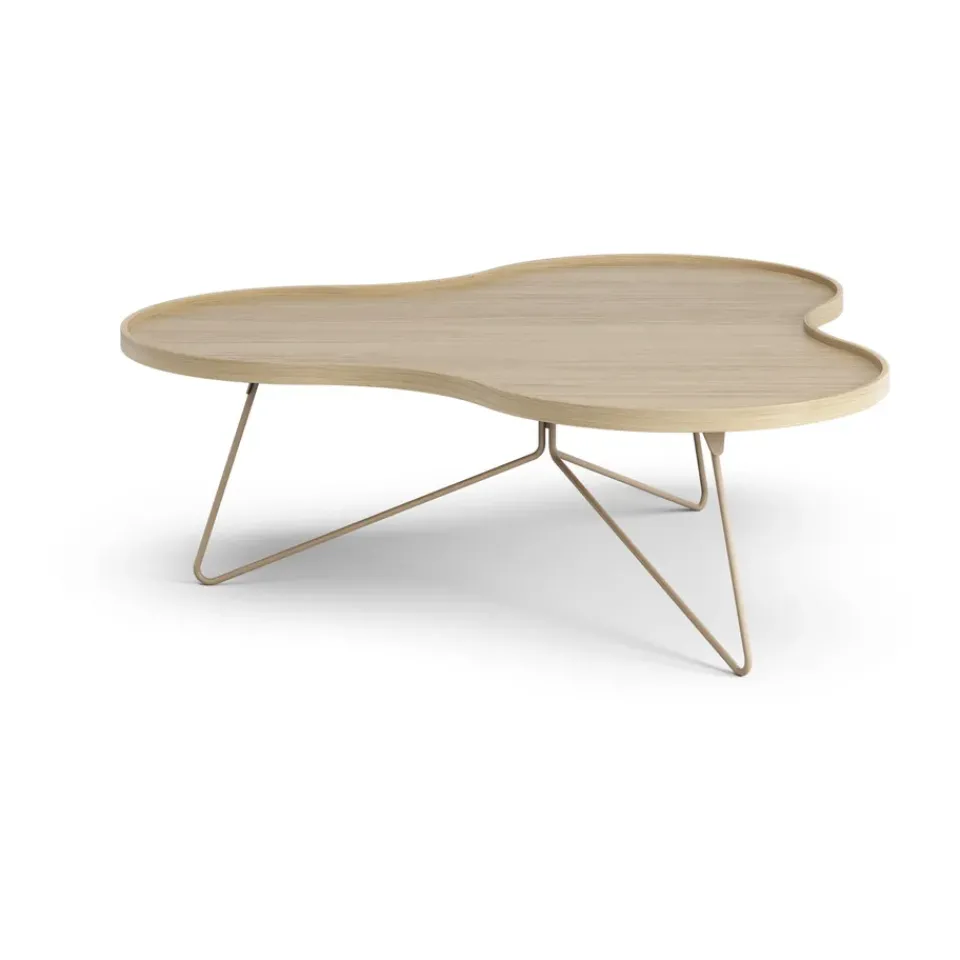 Swedese Coffee Tables*Flower mono table 107x114 cm, H39 Oak lacquered-nutmeg RAL1019 Beige