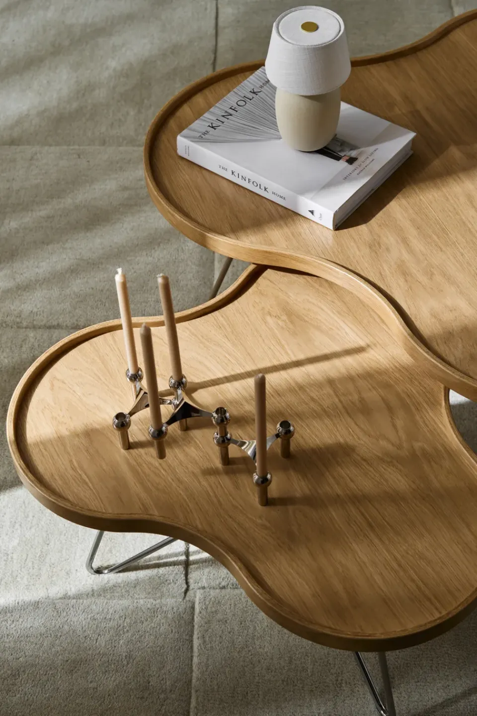 Swedese Coffee Tables*Flower mono table 84x90 cm, H45 Oak lacquered-nutmeg RAL1019 Beige