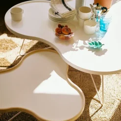 Swedese Coffee Tables*Flower table 84x90 cm, , 39cm, oak edge, base Black