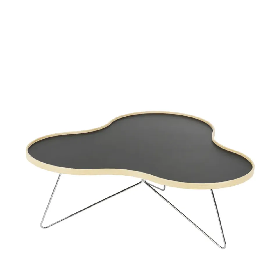 Swedese Coffee Tables*Flower table 107x114 cm, , 45cm, birch edge, chrome stand Black