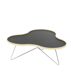Swedese Coffee Tables*Flower table 107x114 cm, , 39cm, birch edge, chrome stand Black