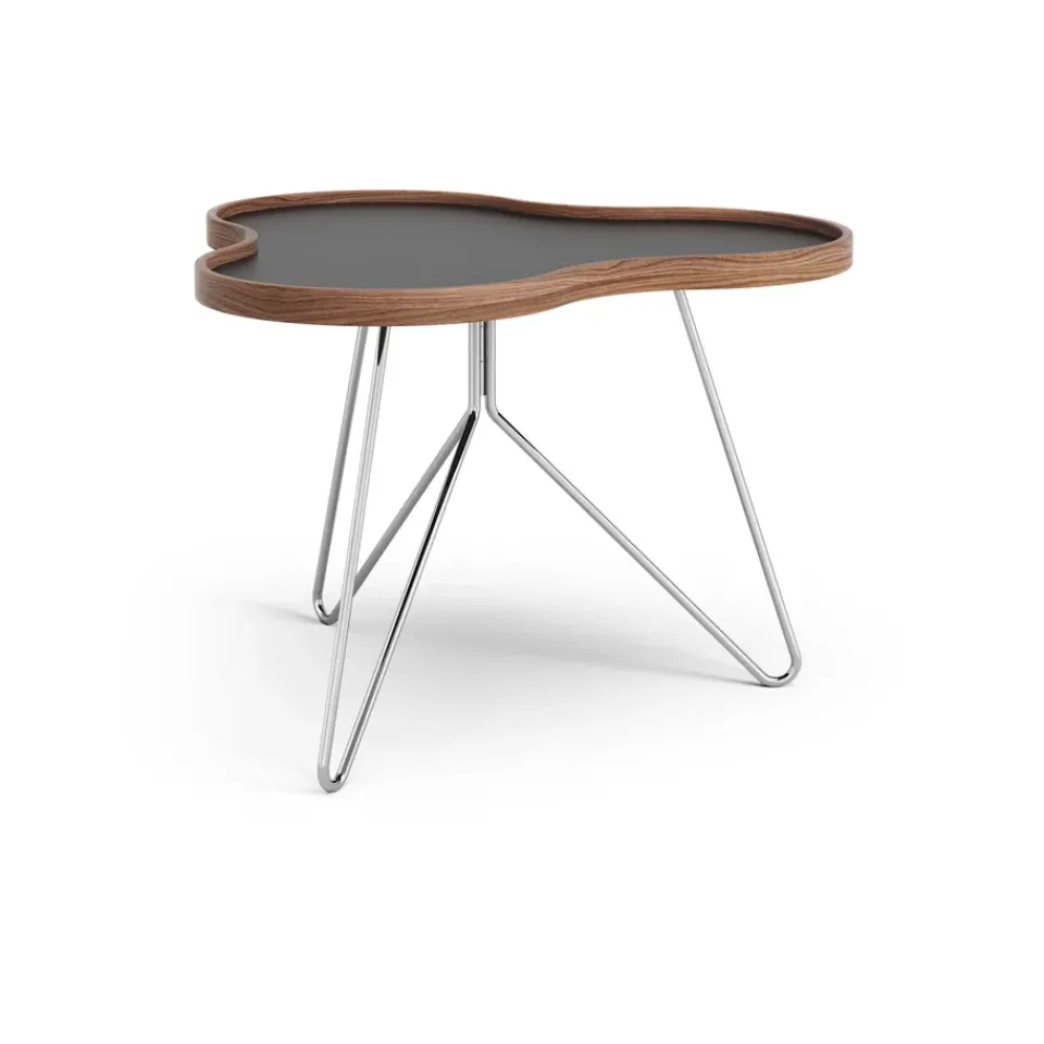 Swedese Coffee Tables*Flower table 62x66 cm, , 45cm, walnut edge, chrome base Black